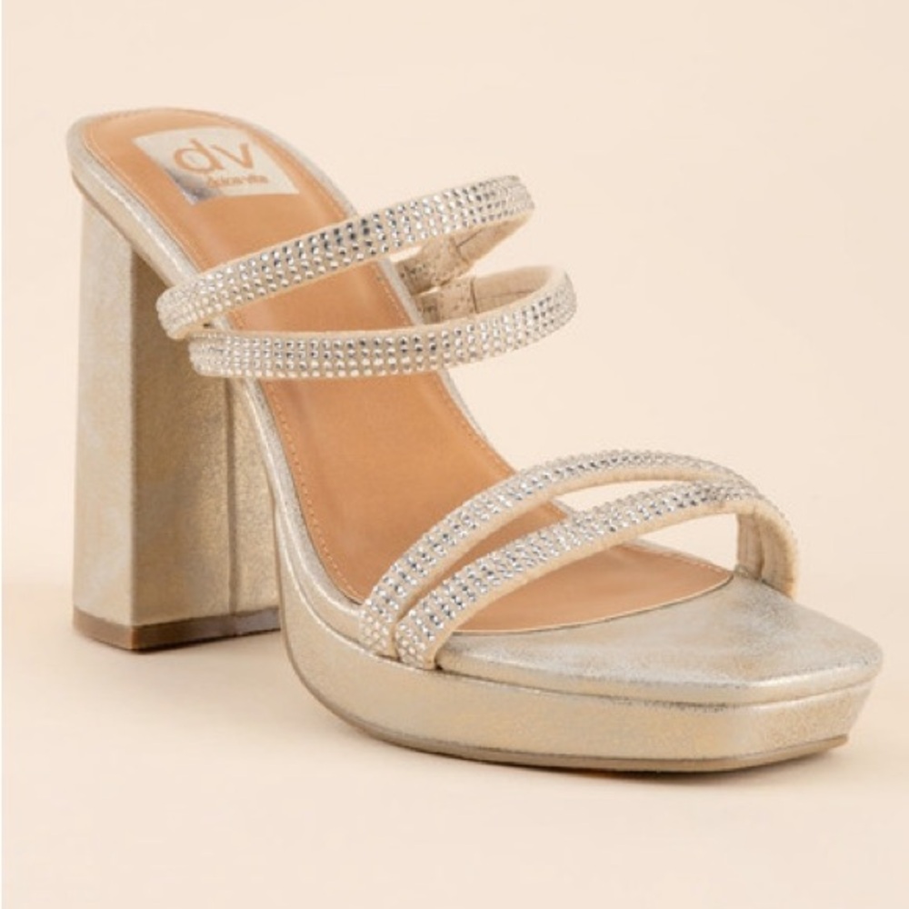 Dolce Vita Gold Silver Block Heels